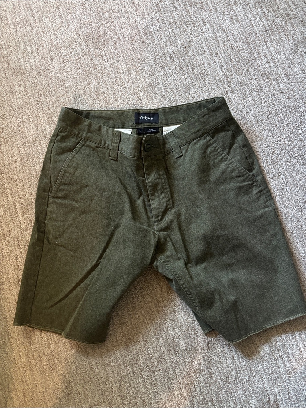 Brixton Men's Olive Chino Shorts